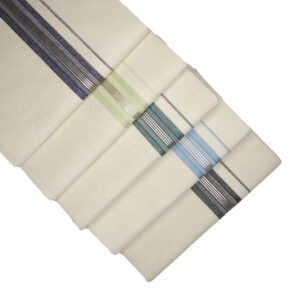 Brilliant Silver Zari & Cotton Pastel Colour Bordered Dhoti for Men | 4 Metres