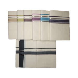 Delight 1.5" Silver Jari & Cotton Pastel Colour Bordered Dhoti for Men | 4 Metres